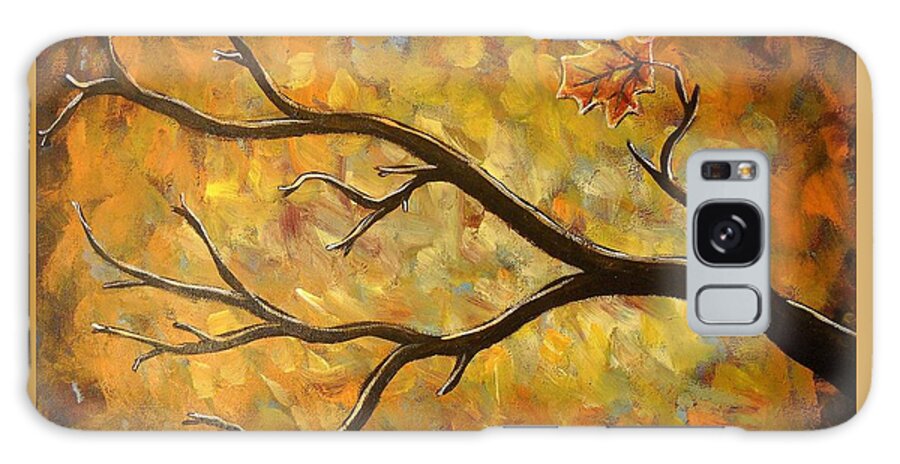 Autumn Galaxy Case featuring the painting Last Leaf by Cami Lee