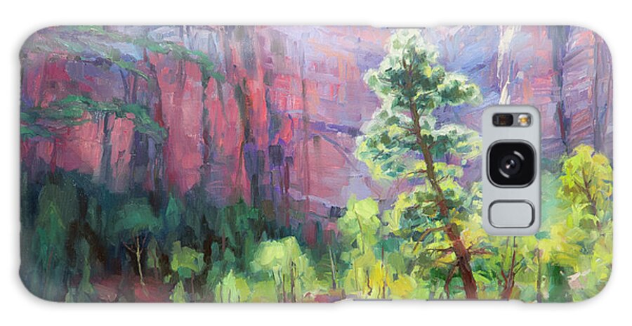 Zion Galaxy Case featuring the painting Last Light in Zion by Steve Henderson