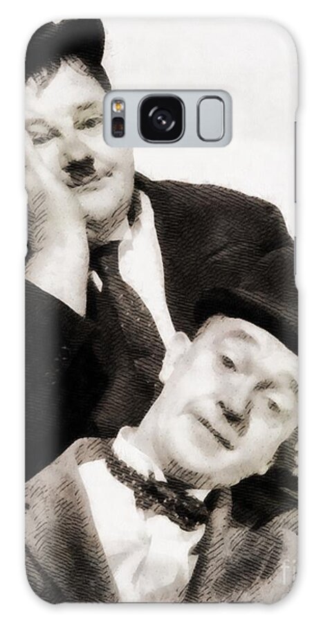 Hollywood Galaxy Case featuring the painting Laurel and Hardy, Vintage Comedians by Esoterica Art Agency