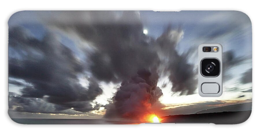 Lava Galaxy Case featuring the photograph Lava Flow At Night by Christopher Johnson