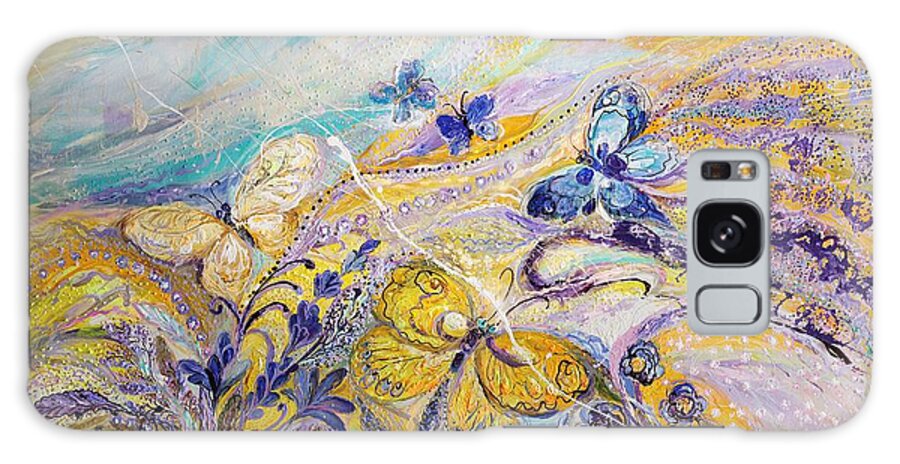 Modern Jewish Art Galaxy Case featuring the painting Lavender fields forever by Elena Kotliarker