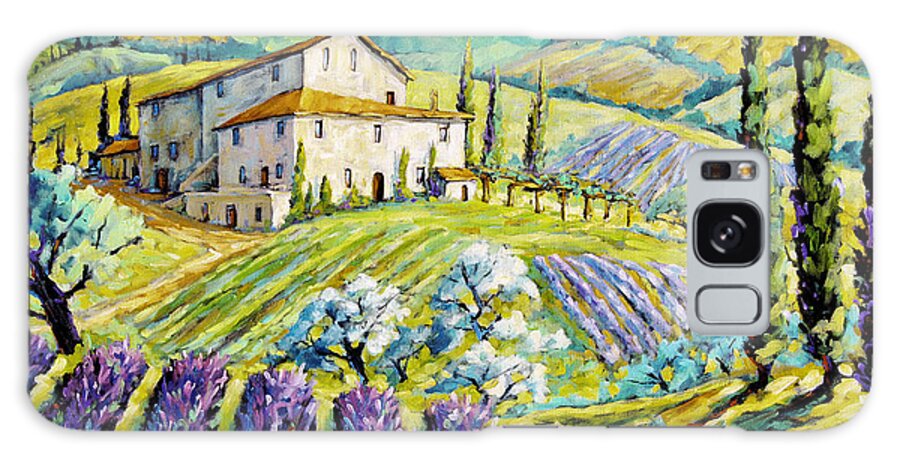 Canadian Artist Painter Galaxy Case featuring the painting Lavender Hills Tuscany by Prankearts Fine Arts by Richard T Pranke