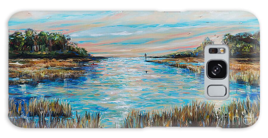 Southern Landscape Galaxy Case featuring the painting Lazy Coastal River II by Linda Olsen