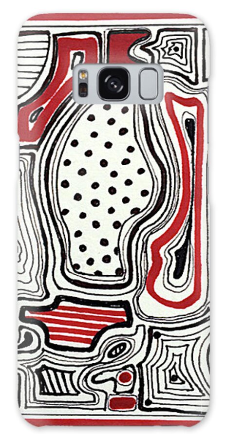 Forms Galaxy Case featuring the painting Le Rouge et le Noir by Francoise Chauray