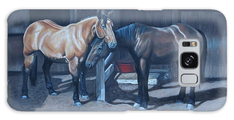 Horses Galaxy Case featuring the painting Lean On Me by Tammy Taylor