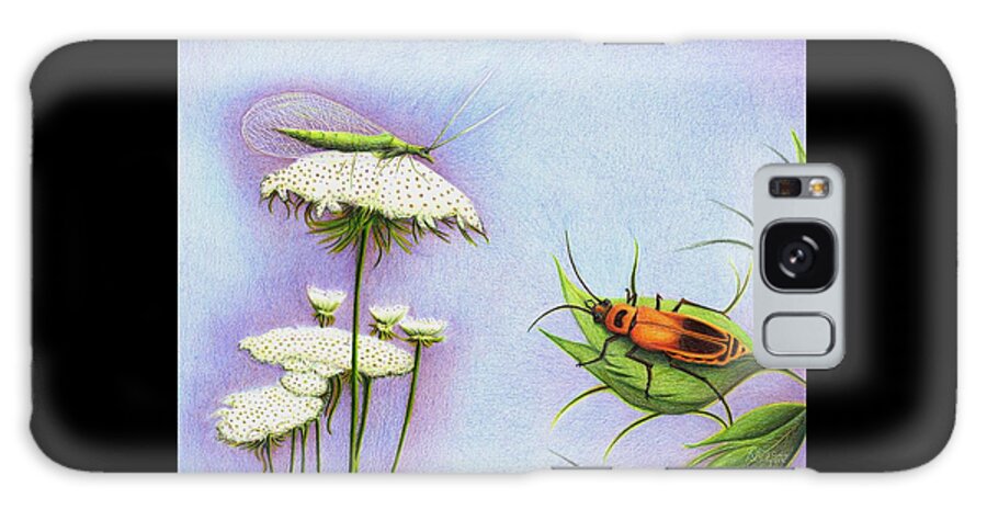 Lacewing Galaxy Case featuring the drawing Leather and Lace... for the Gardeners by Danielle R T Haney