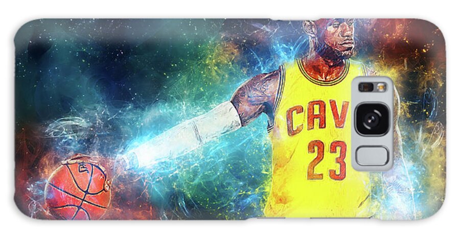 Lebron James Galaxy Case featuring the digital art LeBron james by Hoolst Design