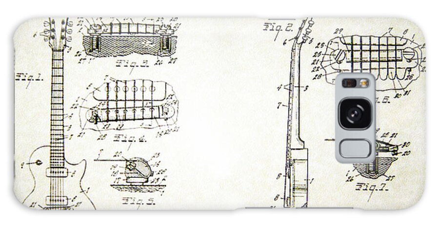 Ted Galaxy Case featuring the photograph Les Paul Guitar Patent 1955 by Bill Cannon