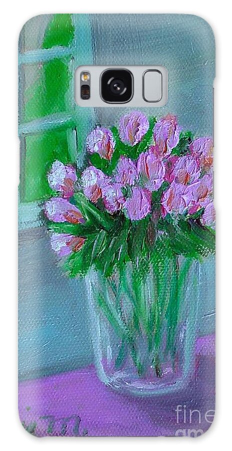 Rose Galaxy Case featuring the painting Leslie's Roses by Laurie Morgan