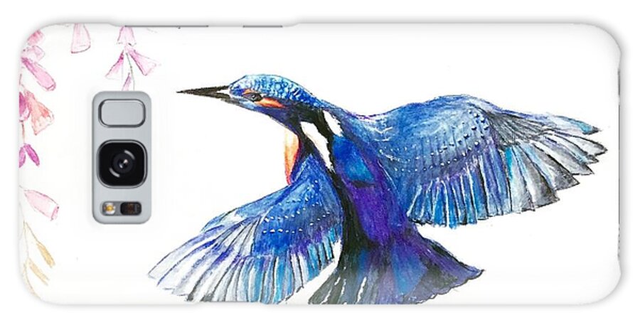 Kingfisher Galaxy Case featuring the painting Let my spirit fly by Hitesh Bhagat