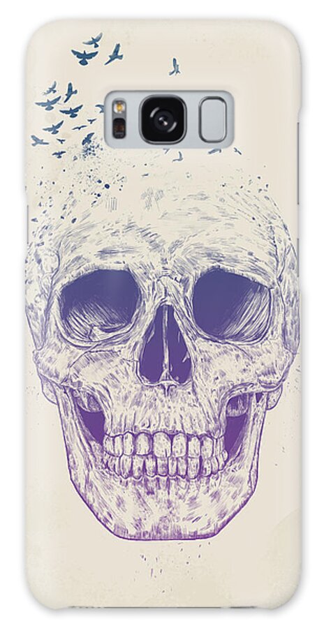 Skull Galaxy Case featuring the mixed media Let them fly by Balazs Solti