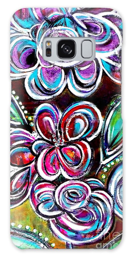 Julie-hoyle Galaxy Case featuring the painting Letting Loose by Julie Hoyle