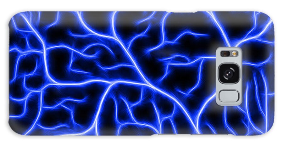 Lightning Galaxy Case featuring the digital art Lightning - Blue by Shane Bechler
