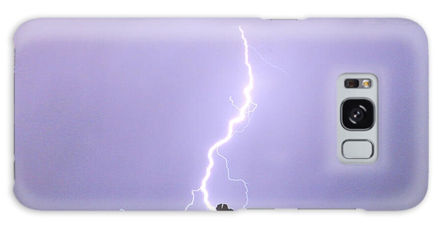 Pinnacle Peak Galaxy S8 Case featuring the photograph Lightning Striking Pinnacle Peak Scottsdale AZ by James BO Insogna