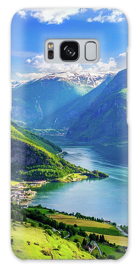 Aurland Galaxy Case featuring the photograph Lights and shadows of Sognefjord by Dmytro Korol