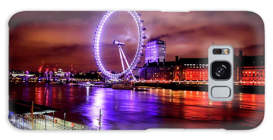 London Eye Galaxy Case featuring the photograph Lights Of The London Eye by Mountain Dreams