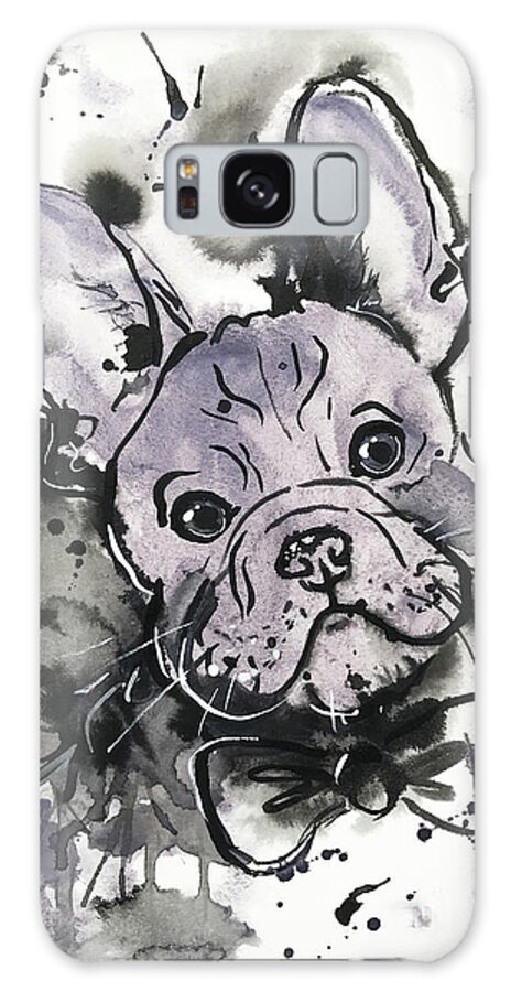 French Bulldog Galaxy S8 Case featuring the painting Lilac Frenchie by Zaira Dzhaubaeva