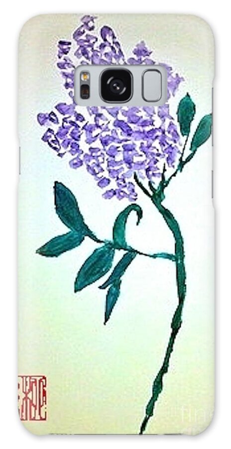 Lilac Galaxy Case featuring the painting Lilac by Margaret Welsh Willowsilk