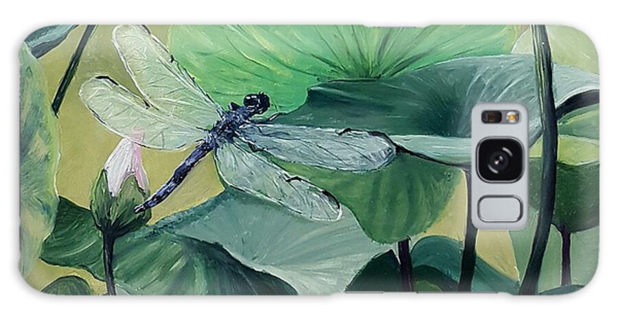 Dragon Fly Galaxy Case featuring the painting Lily Dragon by Connie Rish