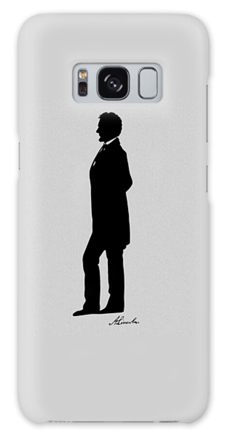 Abraham Lincoln Galaxy Case featuring the digital art Lincoln Silhouette and Signature by War Is Hell Store