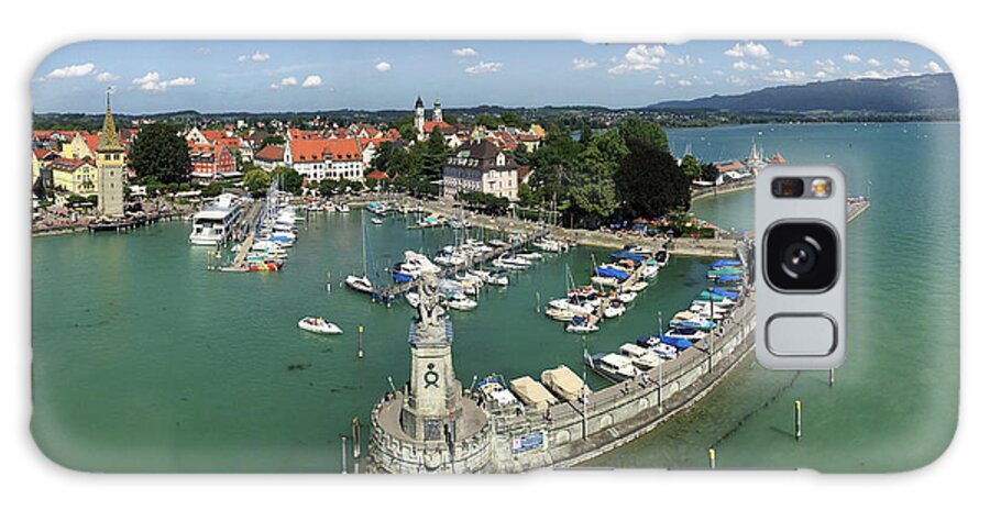 Lindau Galaxy Case featuring the photograph Lindau Bodensee Germany harbor panorama by Matthias Hauser