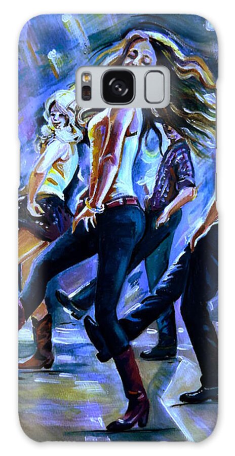 Western Art Galaxy Case featuring the painting Line dancing Fun by Anna Duyunova