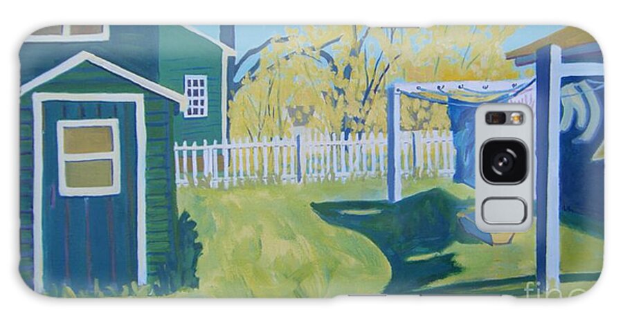 Backyard Galaxy Case featuring the painting Line Of Wash by Debra Bretton Robinson