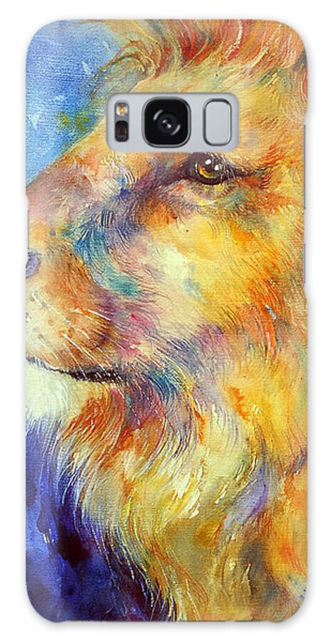 Lion Galaxy Case featuring the painting LionHeart by Arti Chauhan