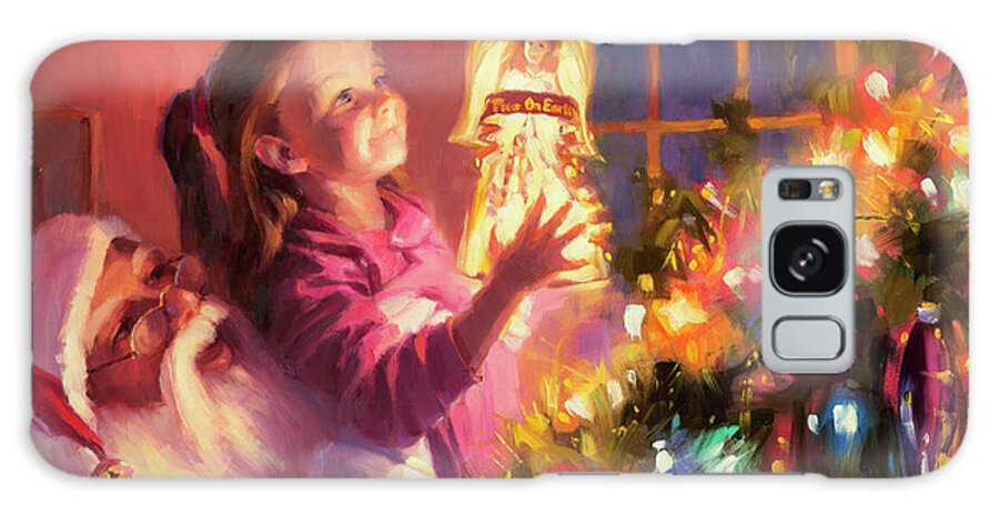 Christmas Galaxy Case featuring the painting Little Angel Bright by Steve Henderson