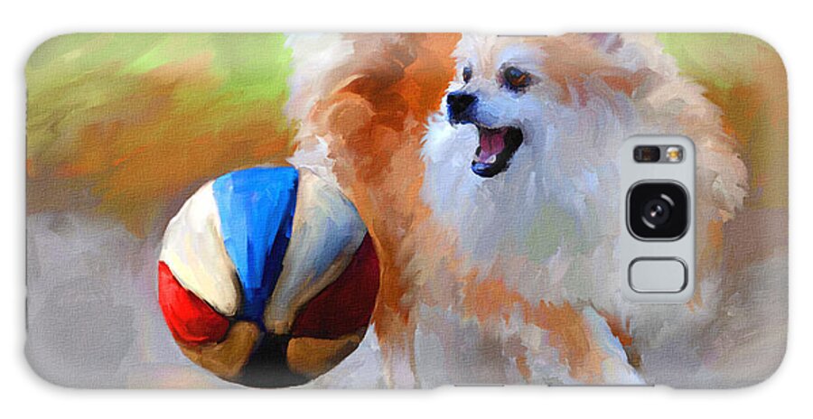 Pomeranian Galaxy S8 Case featuring the painting Little Cheerleader by Jai Johnson