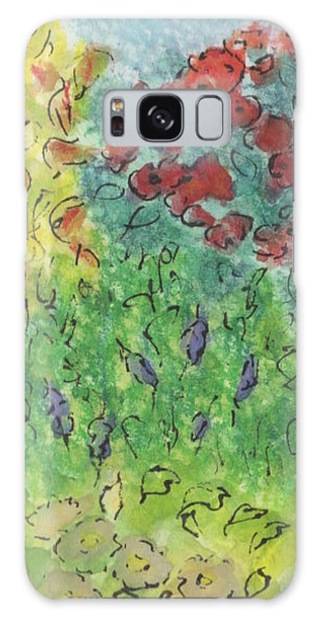 Watercolor Galaxy Case featuring the painting Little Garden by Marcy Brennan