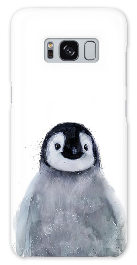 Penguin Galaxy Case featuring the mixed media Little Penguin by Amy Hamilton