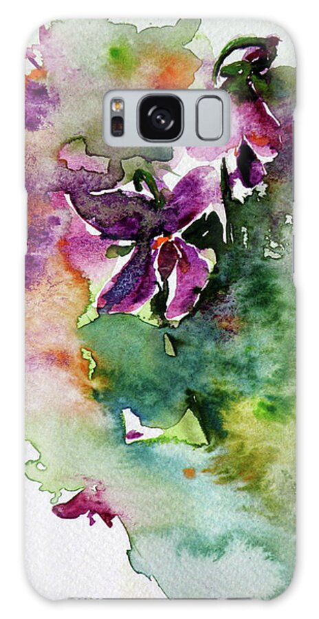 Violet Galaxy Case featuring the painting Little violet by Kovacs Anna Brigitta
