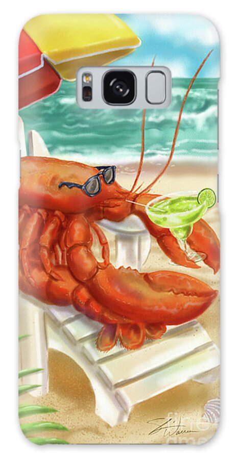 Lobster Galaxy Case featuring the mixed media Lobster Drinking a Margarita by Shari Warren