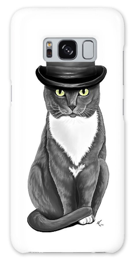 Cat Galaxy Case featuring the digital art Lola with the Bowler by Norman Klein