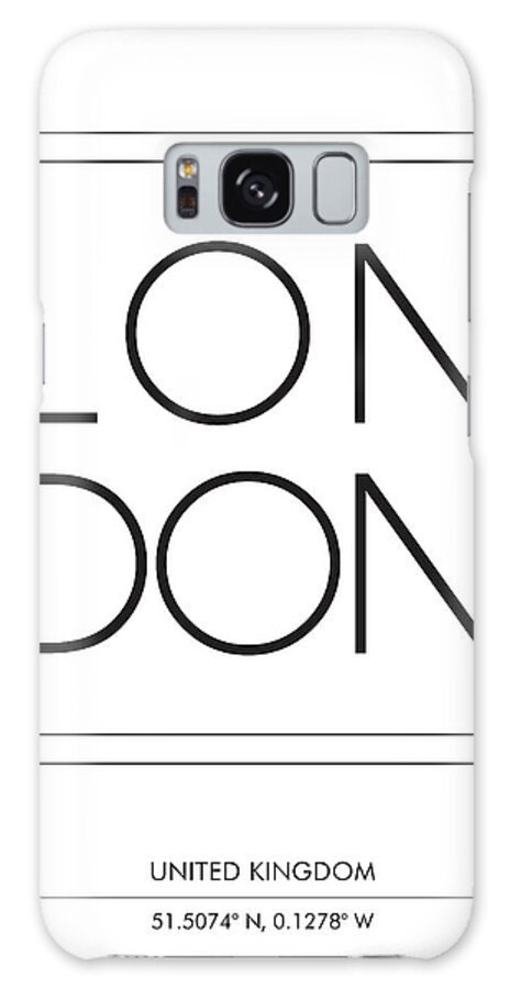 London Galaxy Case featuring the mixed media London, United kingdom - City Name Typography - Minimalist City Posters #1 by Studio Grafiikka