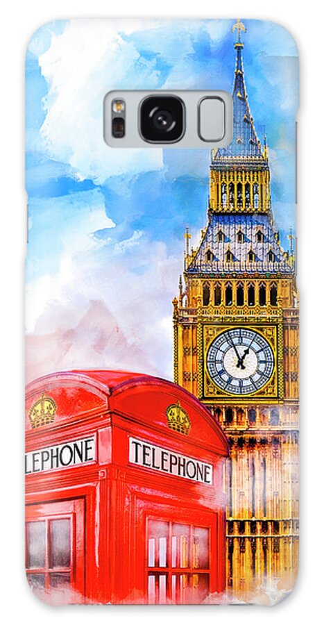 London Galaxy Case featuring the mixed media London Dreaming by Mark E Tisdale