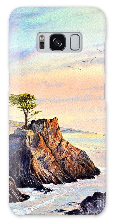 Lone Cypress Tree Galaxy S8 Case featuring the painting Lone Cypress Tree Pebble Beach by Bill Holkham