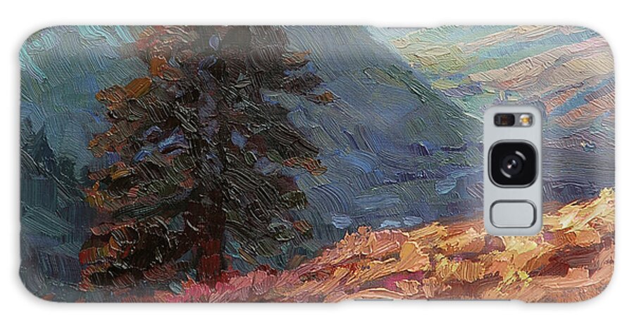 Landscape Galaxy Case featuring the painting Lone Pine by Steve Henderson