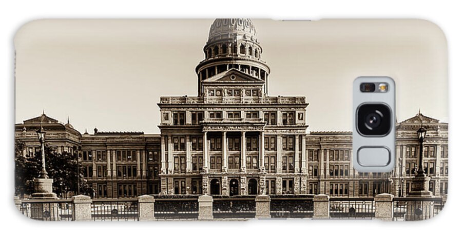 America Galaxy Case featuring the photograph Lone Star State Capitol Building Sepia - Austin Texas by Gregory Ballos