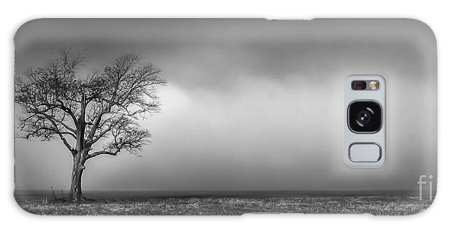 Black And White Galaxy Case featuring the photograph Lone Tree in the Mississippi Delta by T Lowry Wilson