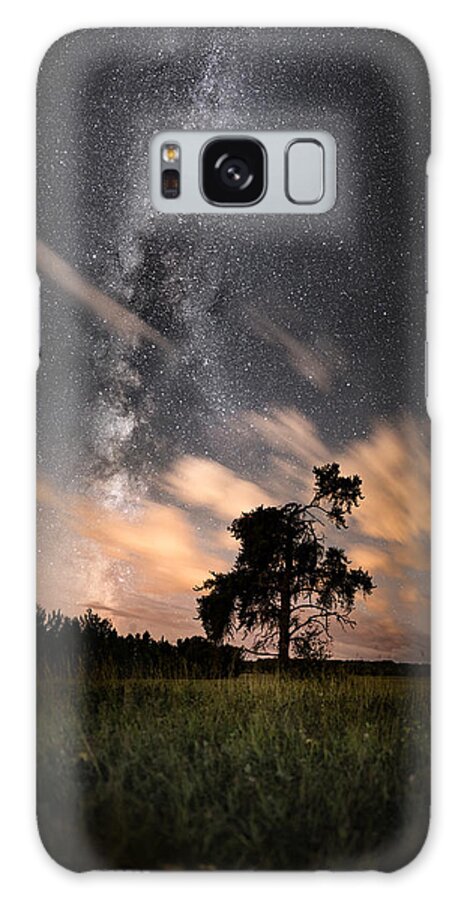 Astrophotography Galaxy Case featuring the photograph Lone Tree, Milky Way, Late Summer by Jakub Sisak