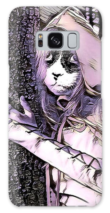 Digital Art Galaxy Case featuring the digital art Lonely Kitty by Artful Oasis by Belinda Cox