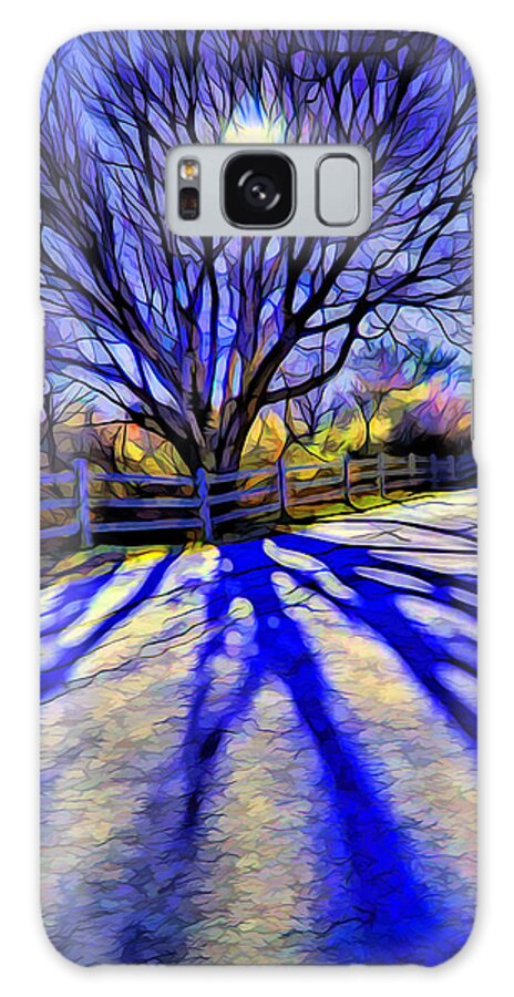 Colorful Tree Galaxy Case featuring the digital art Long afternoon shadows by Lilia S
