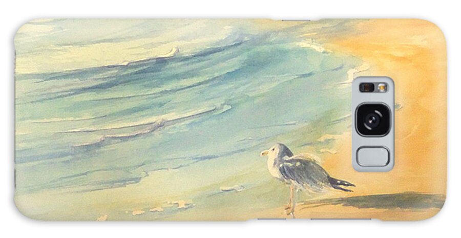 Watercolor Galaxy Case featuring the painting Long Beach Bird by Debbie Lewis