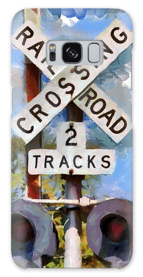 Train Galaxy Case featuring the painting Look Both Ways by Lynne Jenkins