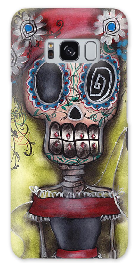 Day Of The Dead Paintings Galaxy Case featuring the painting Looking for Love by Abril Andrade