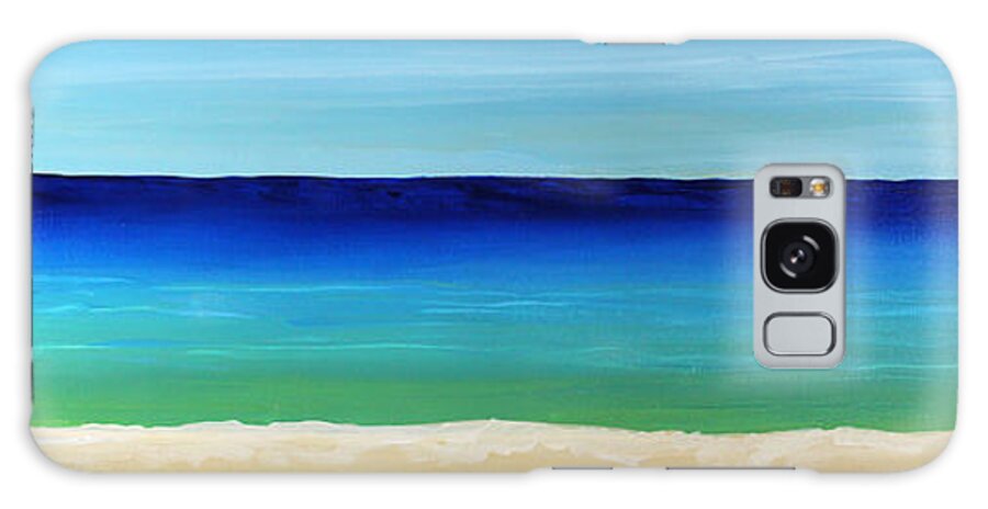 Beach Caribbean Paintings Paintings Galaxy Case featuring the painting Looking out at the Sea Shutters by Robyn Saunders