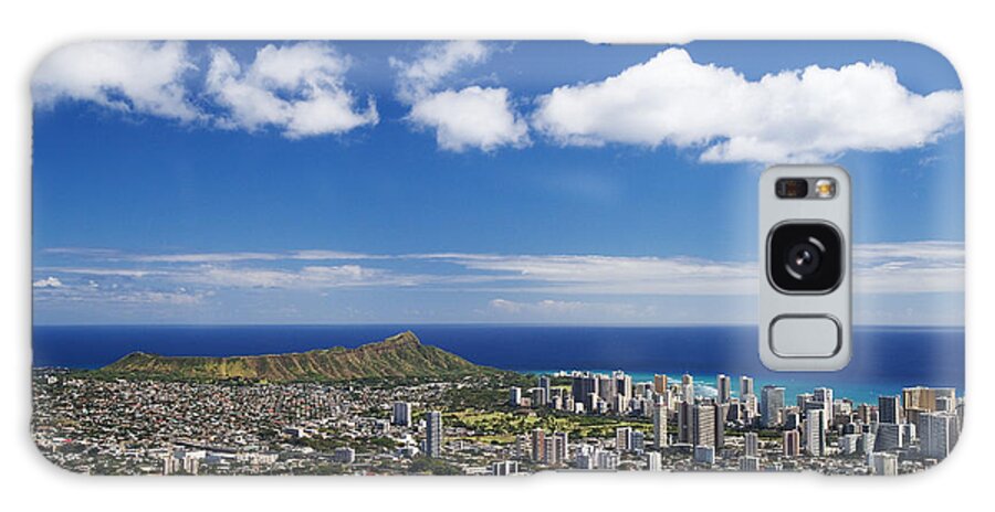Above Galaxy Case featuring the photograph Lookout View Of Honolulu by Greg Vaughn - Printscapes