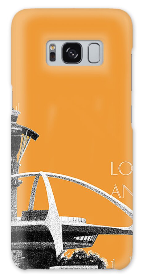 Architecture Galaxy Case featuring the digital art Los Angeles Skyline LAX Spider - Orange by DB Artist